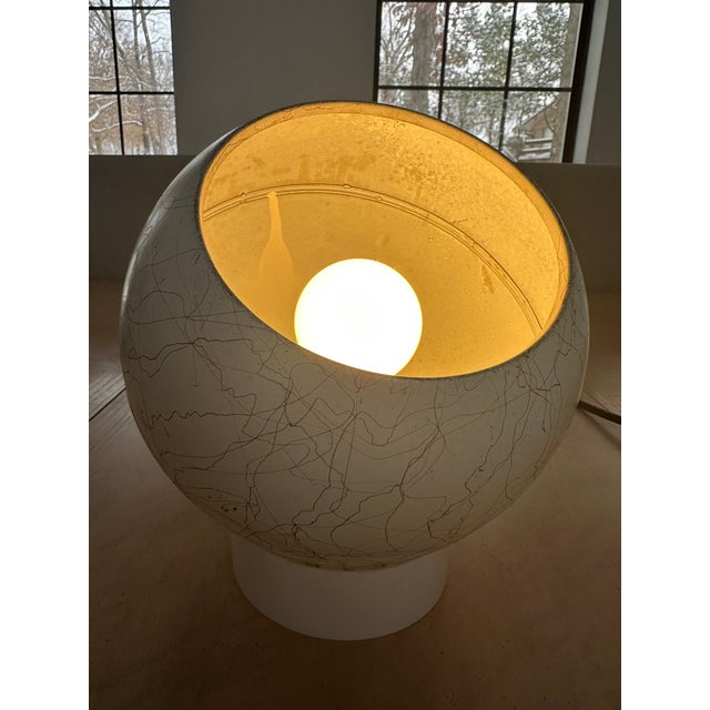 Metal Mid 20th Century Afco Style Spotlight Atomic Dome Globe Eyeball Table Lamp For Sale - Image 7 of 10