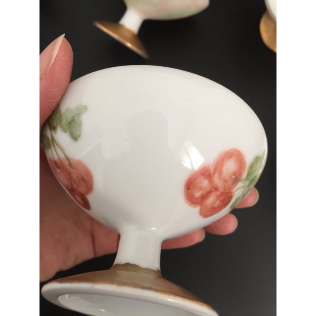 Vintage Sherbets With Hand Painted Cherries - Set of 5 For Sale - Image 13 of 13