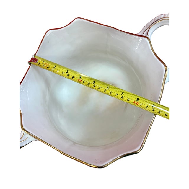 White Chelsea House British National Trust Collection "Port Royal" Hand-Painted Italian Cachepot, C 1990 For Sale - Image 8 of 9