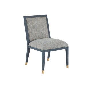 Currey & Company Santos Vintage Navy Side Chair, Barrett Dusk For Sale