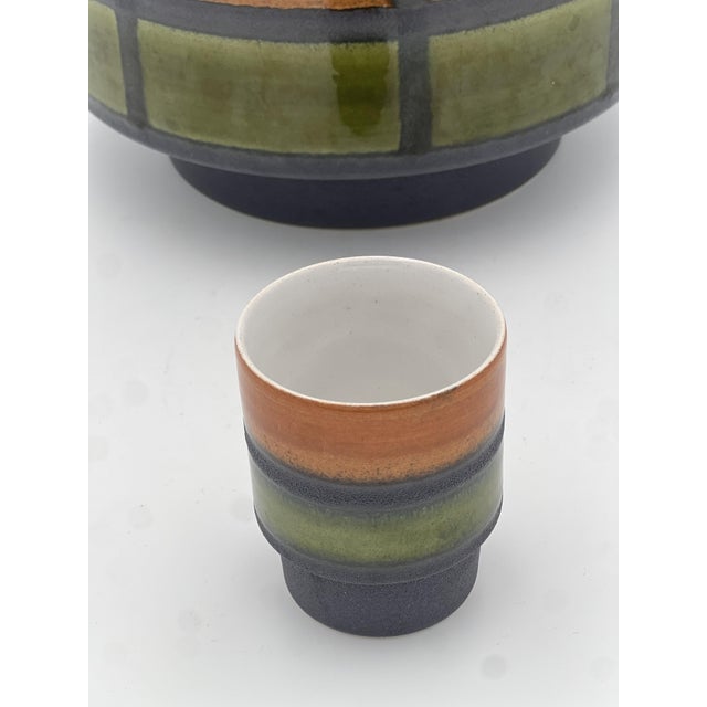 Mid-Century Modern Pottery Punch Bowl and Cups from Dümler & Breiden, West Germany, 1970s, Set of 11 For Sale - Image 3 of 10