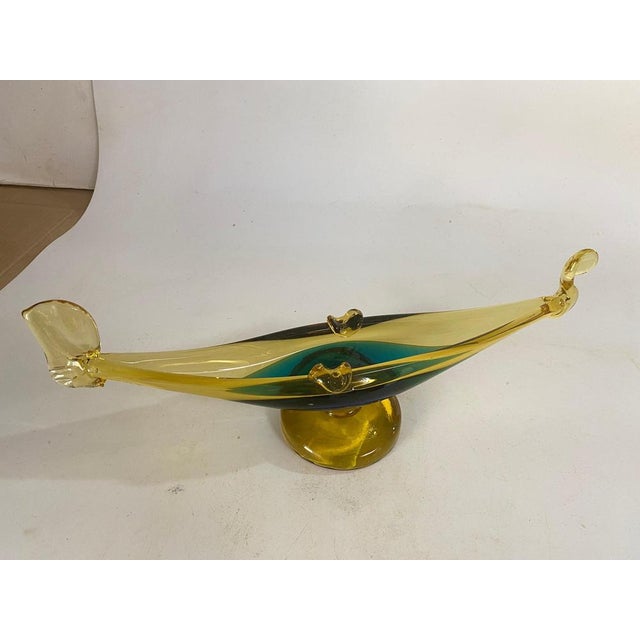 Gold Art Glass Ashtray in Venice Gondola Shaped Italy, 1970 For Sale - Image 8 of 14