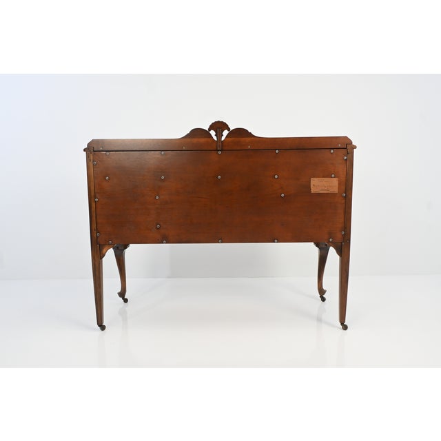 Baker Furniture Queen Anne Revival Walnut Sideboard, Circa 1920s | Newly Refinished For Sale - Image 17 of 18