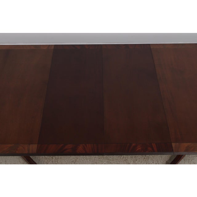 Smith & Watson Banded Inlaid Mahogany Pedestal Double Dining Table For Sale - Image 15 of 17