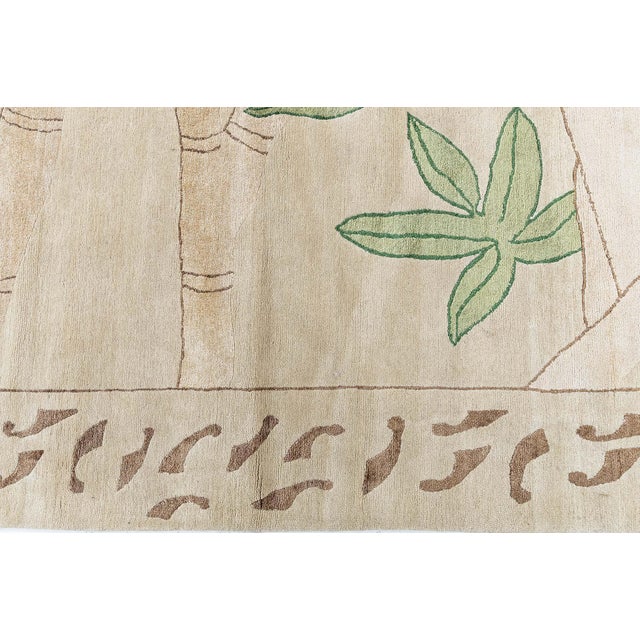 Modern Modern Tibetan ‘Bamboo’ Botanical Silk & Wool Rug by Doris Leslie Blau For Sale - Image 3 of 9
