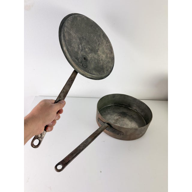 Large Copper Cauldron with Lid, 1930s For Sale - Image 4 of 11