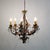 Vintage Ebonized & Gold Gilt Six-Light Foliate Form Crystal Chandelier C1940 Measures- 49.5"H x 25.5"W x 25.5"D; 24" drop