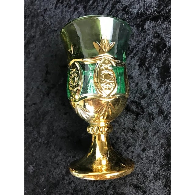 Mid-Century Modern Vintage 1960s Italian Empoli Green & Encrusted Gold Pineapple Beverage Set - 7 Pieces For Sale - Image 3 of 9