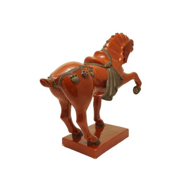 Red Zaccagnini Tang Horse Red Glaze Ceramic Figure Mid-Century Modern Equestrian Decor For Sale - Image 8 of 11