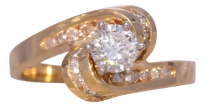 The Full House: Vintage New Old Stock 1980's Engagement Ring in Yellow Gold