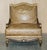 Set of Large Vintage Italian Brown Leather & Giltwood Throne Armchair & Footstool For Sale - Image 3 of 18
