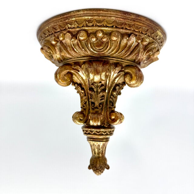 Vintage Gilded Wall Brackets, a Pair For Sale - Image 4 of 5