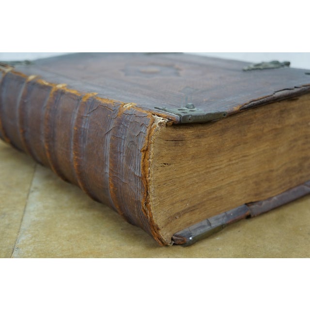 Rare Antique 18th Century Dutch Leatherbound Family Bible Old & New Testament For Sale - Image 4 of 14