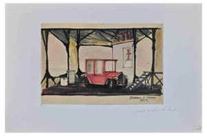 Unknown, Travel Companions, Original Drawing, 1925