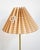 Cream Brass Table Lamp with Pleated Lampshade, 1950s For Sale - Image 8 of 9