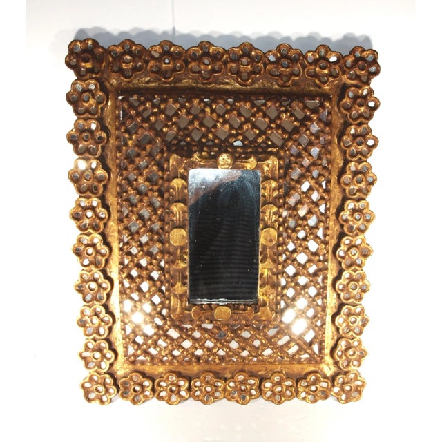 Moroccan Antique True Wooden Spanish Mirror Moroccan Style For Sale - Image 3 of 7