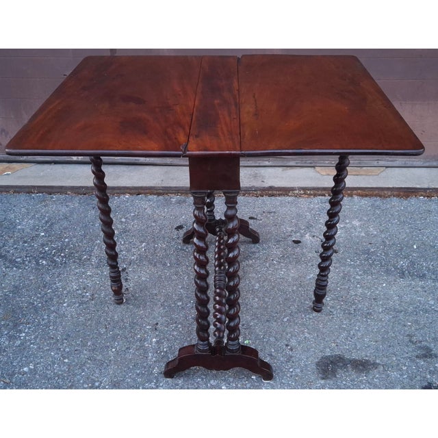 Brown Victorian Rococo Style Walnut Drop-Leaf Sunderland Table For Sale - Image 8 of 11