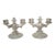 Vintage Pair of Art Deco Etched Crystal Candlestick Holders Candelabras Glass For Sale