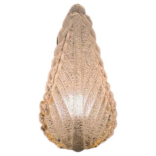 Single Leaf Sconce in Pulegoso Glass with Gold Accents attributed to Barovier & Toso, 1950s For Sale