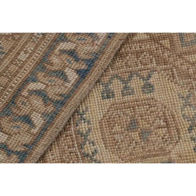 Textile Vintage Ersari Rug in Beige-Brown and Blue With Geometric Patterns by Rug & Kilim For Sale - Image 7 of 7