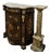 The Gilded Botanica – French-Inspired Accent Cabinet With Floral Marquetry, Sculpted Marble Top & Ornate Bronze Mounts For Sale