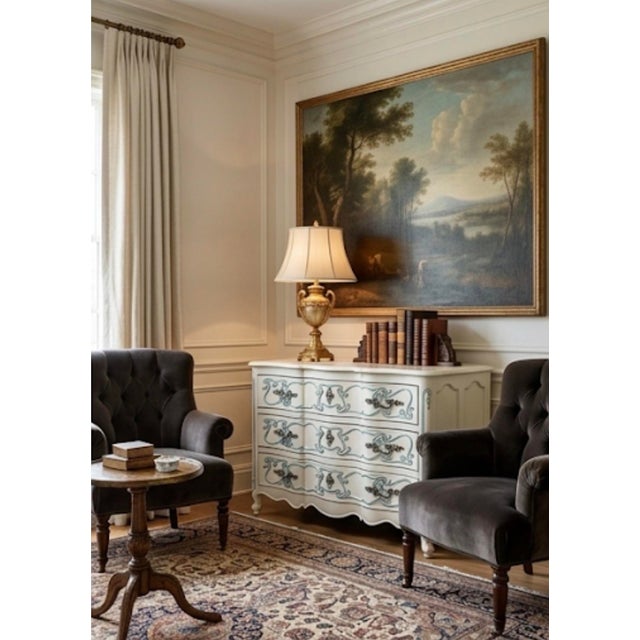 Vintage French Provincial Style Three-Drawer Commode For Sale - Image 10 of 12