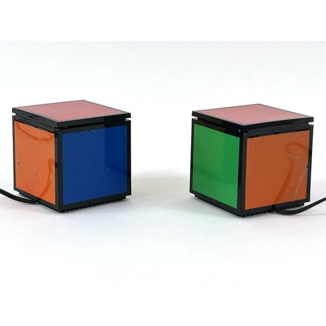 Early Pentacolore Cuboluce Table Lamps by Franco Bettonica & Mario Melocchi for Cini & Nils, 1972, Set of 2 For Sale - Image 6 of 18
