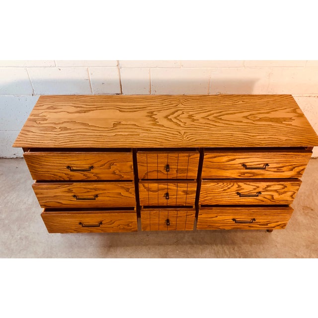 1960s Oak Wood Dresser With Dark Grain Chairish