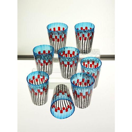 Murano Glass Tumblers in the style of Gio Ponti, Set of 8 For Sale - Image 12 of 18