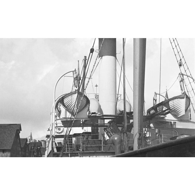 Traditional Karl Heinrich Lämmel, Ships at Koenigsberg Harbor in East Prussia, Germany, 1937, Photograph For Sale - Image 3 of 5