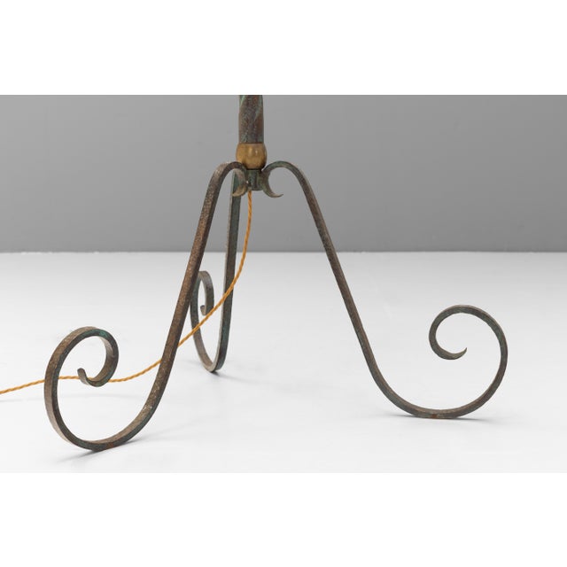 Metal Vintage Bronze Floor Lamp, 1970s For Sale - Image 7 of 8