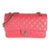 Dark Pink Quilted Caviar Medium Classic Double Flap Bag For Sale