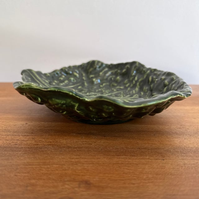 Late 20th Century Vintage Dark Green Cabbage Bowl For Sale - Image 5 of 7