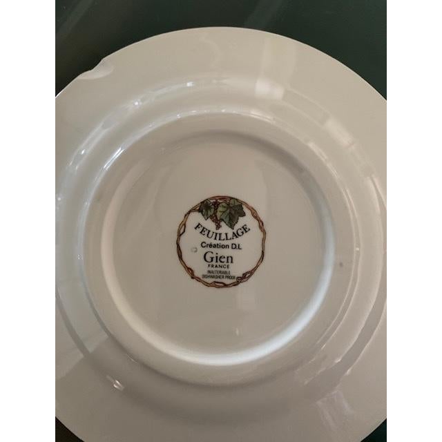 French Country 8 Gien Feuillage Salad Plates For Sale - Image 3 of 3