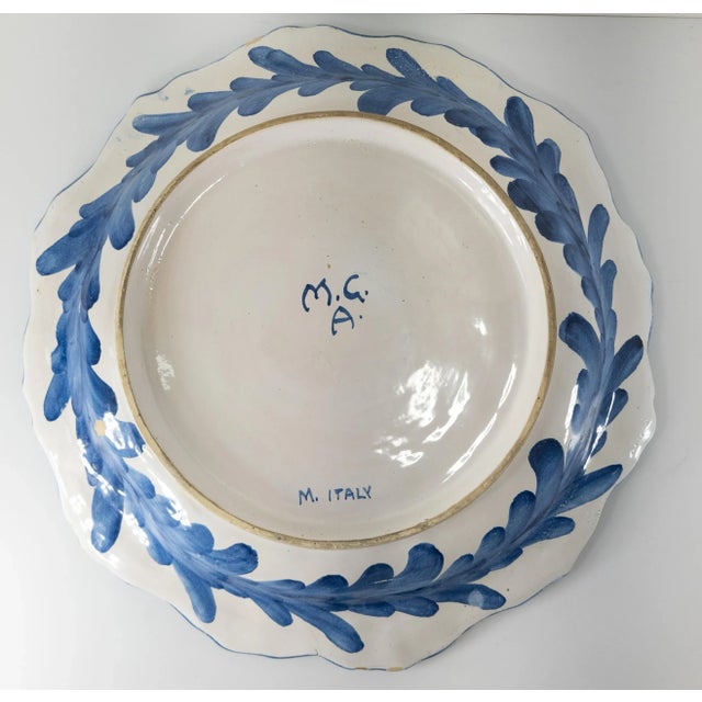 20th Century Italian Renaissance Revival Majolica Faience Blue and White Charger For Sale - Image 10 of 12