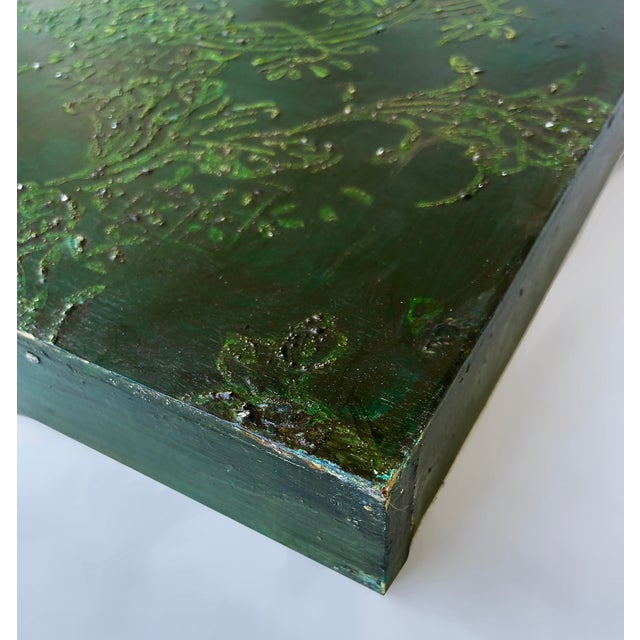 Large Encaustic Abstract Expressionist Painting, Rana Rochat "Honeysuckle" For Sale - Image 4 of 6