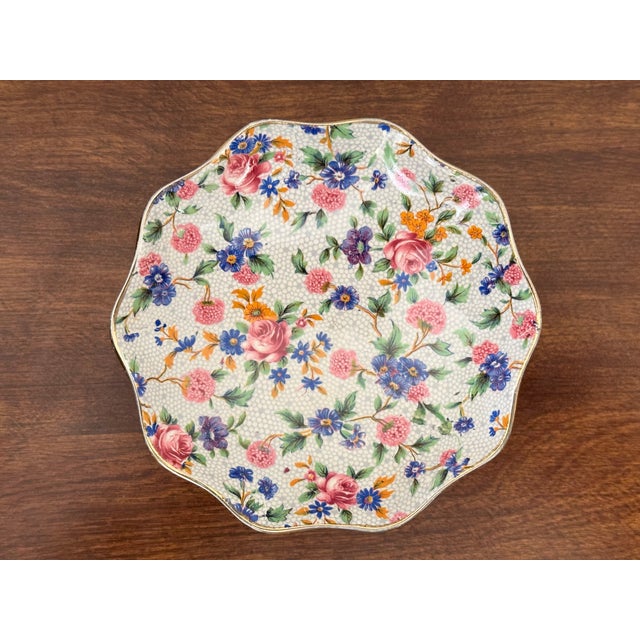 Vintage Grimwades Old Cottage Chintz Miniature Footed Compote, English Floral Chintzware For Sale - Image 4 of 8