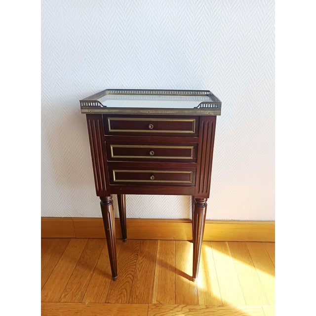Brown Louis XVI Style Bedside Chest of Drawers, 1890s For Sale - Image 8 of 10