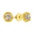 Early 21st Century 14K Yellow Gold Plated .925 Sterling Silver 1/3 Cttw Round Brilliant Cut Diamond Solitaire Milgrain Stud Earrings (K-L Color, I2-I3 Clarity) For Sale - Image 5 of 7