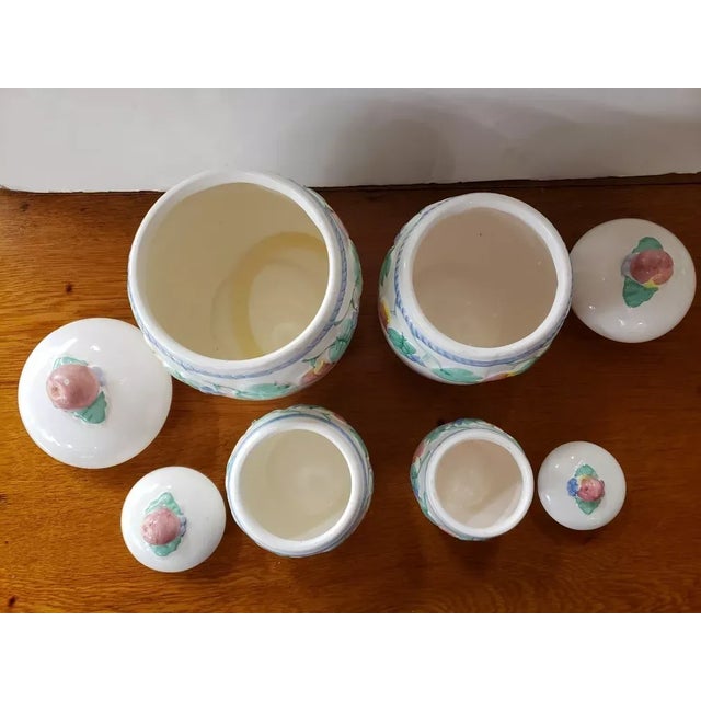 1980s Ceramic Canisters With Apple/Fruit Motif, Made in Taiwan Roc- Set of 4 For Sale - Image 4 of 9