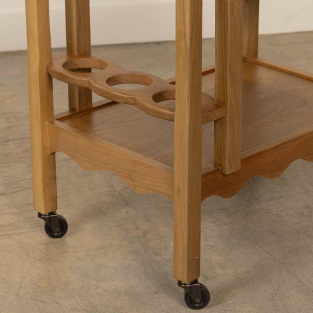 Wood Panoplie Scalloped Bar Cart, Walnut For Sale - Image 7 of 12