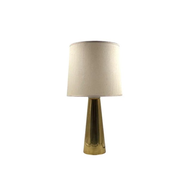 Hollywood Regency Conical Brass Table Lamp, Italy, 1970s For Sale - Image 6 of 8