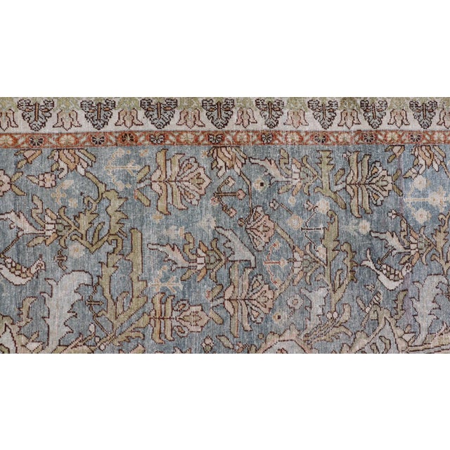 Antique Persian Sultanabad Rug With Soft Blue Palette 5'0 X 8'0 For Sale - Image 10 of 12