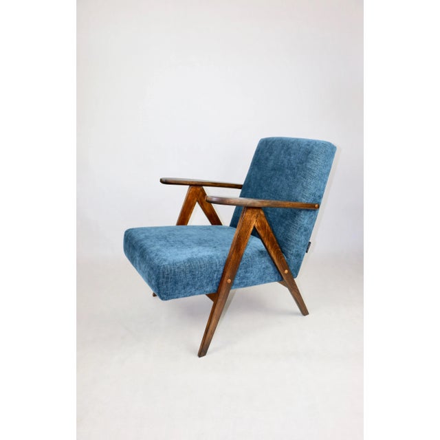 Vintage Denim Blue Armchair, 1970s For Sale - Image 8 of 10