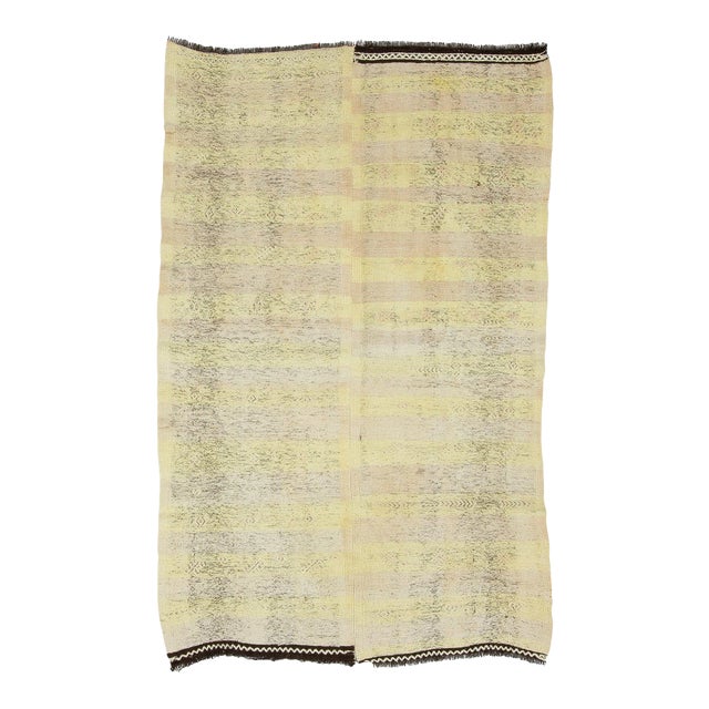 Mid 20th Century Yellow Vintage Turkish Kilim Rug For Sale