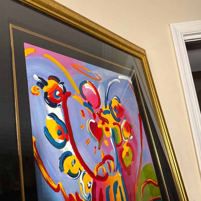 Paper Peter Max "Angel With Heart" Serigraph Numbered and Signed For Sale - Image 7 of 11