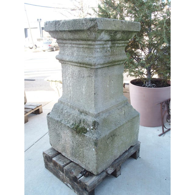 Pair of Large Carved Antique Stone Pedestals, South of France, Early 1800s For Sale - Image 11 of 12