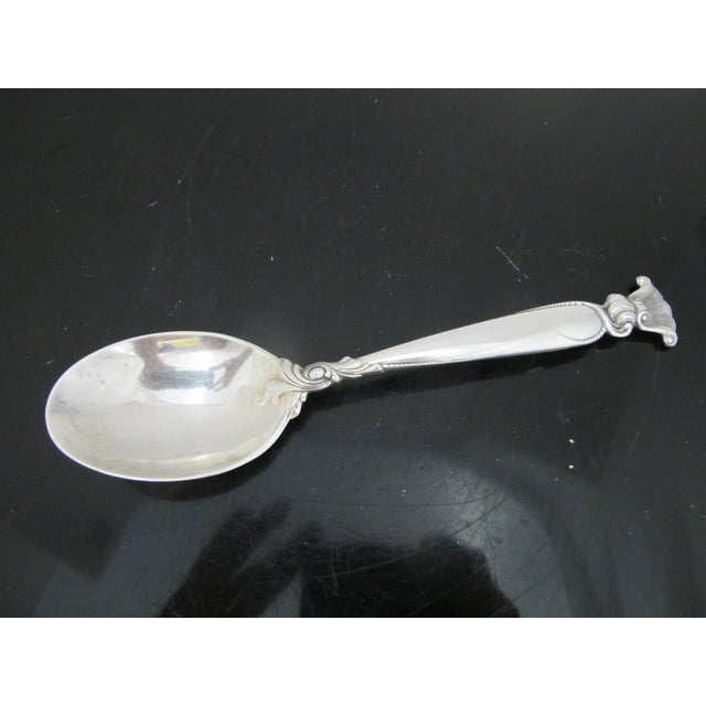 Metal Wallace Sterling Silver Romance of the Sea Serving Cold Meat Fork & Table Spoon For Sale - Image 7 of 10