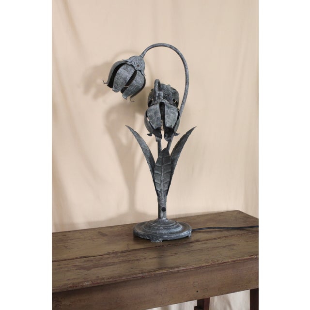 1950s Hollywood Regency Tulip Large Lamp For Sale - Image 6 of 15