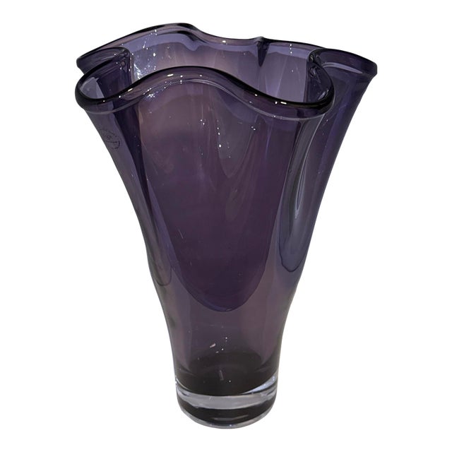 Vintage Art Deco Amethyst Crystal Vase For Sale